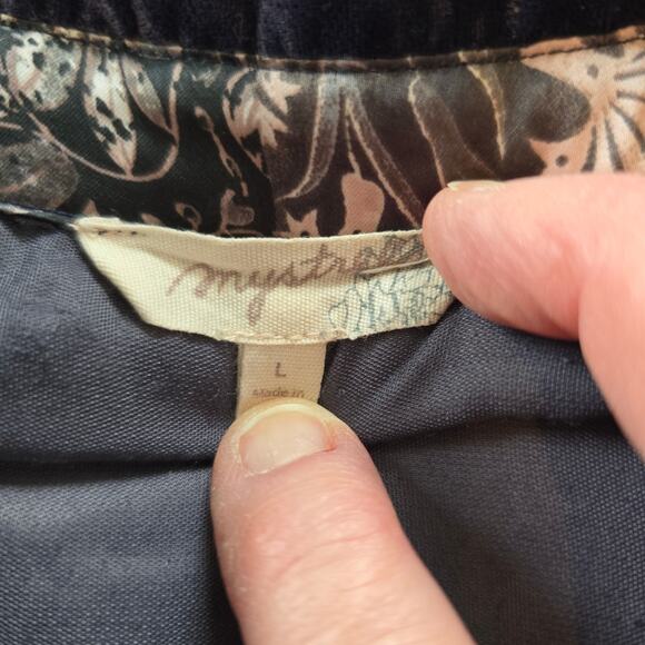 Mystree Velvet Shirt Women's L Dusty Plum Dark Romantic Whimsigoth Festive Party - Picture 4 of 8